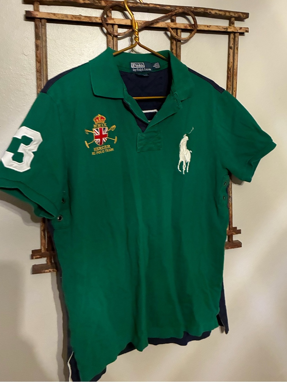 Ralph Lauren Green and Navy Polo Shirt